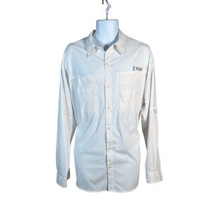 Men's White Long Sleeve Shirt by Columbia